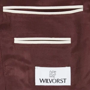 Aktion ? Wilvorst Slim Fit 2-Knopf-Sakko Aus Wolle – Bordeaux Rot ? 18