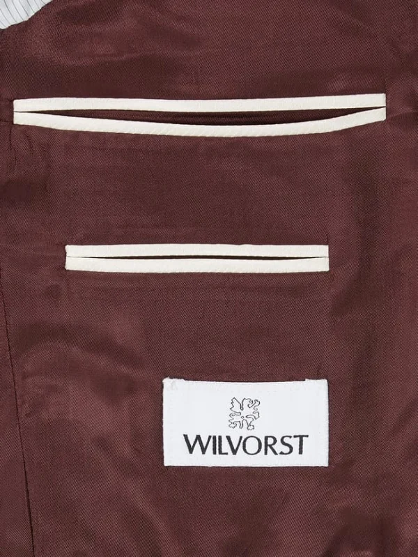 Aktion ? Wilvorst Slim Fit 2-Knopf-Sakko Aus Wolle – Bordeaux Rot ? 7