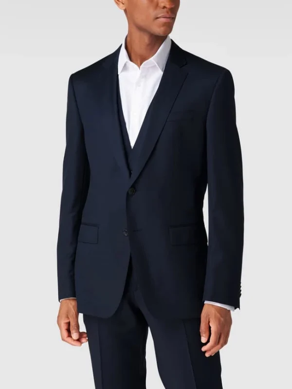 Rabatt ? BOSS Slim Fit 2-Knopf-Sakko Aus Reiner Schurwolle – Marineblau ? 5