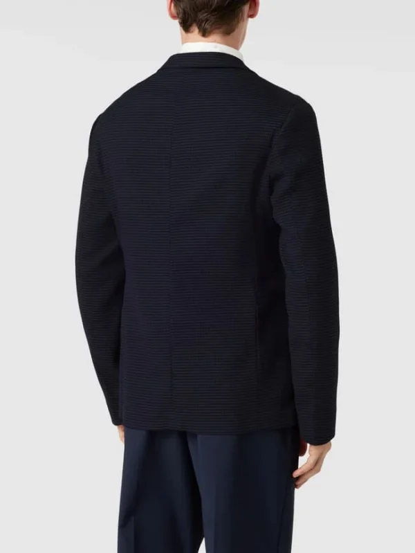 Aktion ? Emporio Armani 2-Knopf-Sakko Mit Strukturmuster Modell ‘Blazer Paspel’ – Marineblau ? 6