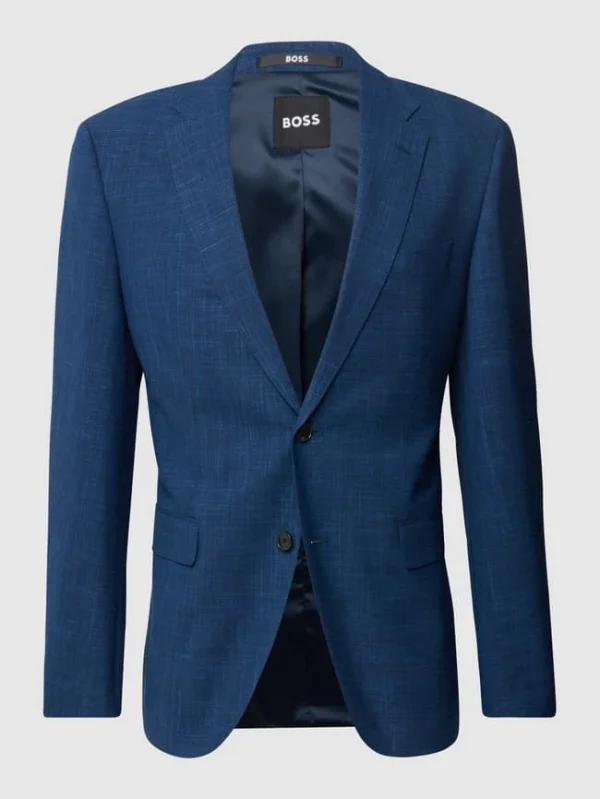 Rabatt ? BOSS Regular Fit 2-Knopf-Sakko Mit Woll-Anteil Modell ‘Jasper’ – Blau ? 3