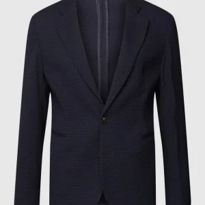 Aktion ? Emporio Armani 2-Knopf-Sakko Mit Strukturmuster Modell ‘Blazer Paspel’ – Marineblau ? 9