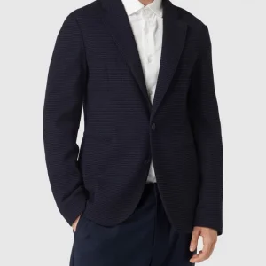 Aktion ? Emporio Armani 2-Knopf-Sakko Mit Strukturmuster Modell ‘Blazer Paspel’ – Marineblau ? 13